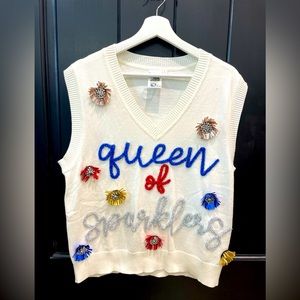 Queen of Sparkles 4th of July sweater.
